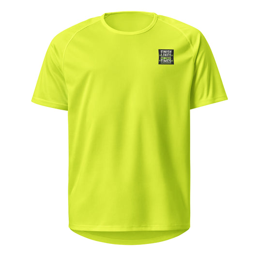 Finish lines not Finish times bright yellow top Unisex sports jersey